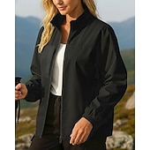 זול מעילים עמידים למים-בגדי ריקוד נשים בולם רוח מעיל ג'קט לטיולי הליכה חיצוני עמיד למים עמיד בגדי טיולים אביב סתיו צמרות מחנאות / צעידות / טיולי מערות ריצה צבע אחיד שחור לבן ורוד