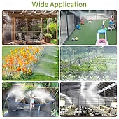 cheap Watering &amp; Irrigation-Outdoor Misting Cooling System 8m(26ft) Misting Line 11 Brass Mist Nozzles for Patio Garden Greenhouse