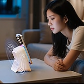 cheap Decorative Lights-Induction Speaker with Phone Stand Wireless Induction Audio Speaker Amplifier with Light 10W Phone Holder Smartphone Bracket