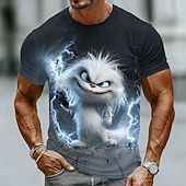  Herren Katze 3D Lustig T Shirt Kurzarm T-Shirt 3D-Druck Rundhalsausschnitt Hemd Übertrieben Designer Party Ferien Blau Schwarz 1 Schwarz Sommer Frühling Bekleidung S M L XL XXL XXXL