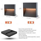 cheap Outdoor Wall Lights-LED Outdoor Wall Lamp Step Lights IP65 Waterproof 3000K Warm White Dimmable LED Stair Lights Indoor, Aluminum ORB Finish ETL Listed