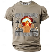 abordables Camisetas divertidas para hombres-Camiseta divertida y divertida de estilo urbano con diseño de tanque explosivo no alérgico al maní para hombre, de corte regular, para uso diario, tallas S, M, L, XL, XXL y XXXL.
