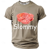 Men's Slommy Salami Food Funny Meme Graphic T-shirt Regular Fit Daily Wear Designer Clothing Apparel S M L Xl Xxl Xxxl