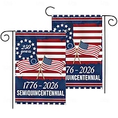 abordables 250e Anniversaire-Lot de 2 drapeaux de jardin commémorant le 250e anniversaire des États-Unis (1776-2026), bannière patriotique américaine pour décorer jardin, pelouse, porche ou pour la fête de l'indépendance.