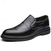 cheap Loafers-Men's Classic Casual Wedding PU Leather Comfortable Slip-on Red Brown Black Summer Spring Fall