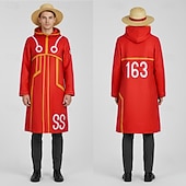 abordables Disfraces de anime-Aventurero del océano Pirata Luffy Pirata del Sombrero de Paja Animé Traje de cosplay Accesorios Trajes De Cosplay Víspera de Todos los Santos Carnaval Mascarada Chaqueta Guantes Sombrero Para Hombre