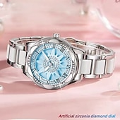 cheap Quartz Watches-A Niche Luxury Women's Watch with A Rotatable Artificial Zirconia Diamond Inlaid Dial, Ceramic Strap, and Stainless Steel Case. It Is The Best Gift Choice for Women's Birthdays, Holidays, and Annivers