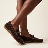 billiga Casual loafers-Herrbruna mockaloafers slip-on, vardagliga finskor, mjuka och bekväma mockasiner för vardagsbruk, bilkörning, resor, kontor, helgkläder och avslappnad smart casual-stil