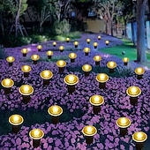 cheap Solar String Lights-Solar-Powered Led Path Garden Lights  Purple Fairy Lights 30LED IP44 Waterproof  And Durable Recessed Outdoor Garden Lights Suitable For Decorative Lighting Of Walkways Lawns, Camping Parties