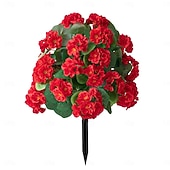  20 Inch Artificial Flower Stake Outdoor Decor Geraniums Multi-Color Garden Stakes for Yard & Lawn, No Fade Heavy Duty Plastic, All Season Decoration