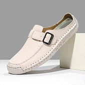 economico Sandali casual-mocassini da uomo con fibbia in similpelle: scarpe slip-on morbide e leggere con suola flessibile, perfette per i viaggi, l'abbigliamento casual quotidiano e il tempo libero estivo