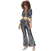 cheap Outfits-Set Retro Vintage 1970s Blouse / Shirt Hippie Disco Fancy Dress Women's Halloween Carnival Music Festival Retro Theme Party Adults' Blouse Pants