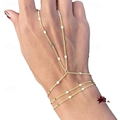 cheap Bracelets &amp; Bangles-Layered Thick Chain Vintage Theme Fashion Alloy Bracelet Jewelry Silver / Gold For Daily Gift Holiday