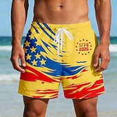  Per uomo 4 luglio, 250° anniversario degli Stati Uniti Bandiera degli Stati Uniti 1776 Costumi da bagno Pantaloncini da mare Pantaloncini da Surf Misura del girovita medio Casual Ferie Tasche