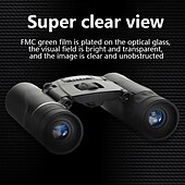 abordables Telescopios-Prismáticos compactos 40x22 para adultos y niños, prismáticos de bolsillo HD de alta potencia con prisma Bak4 y lente FMC, prismáticos plegables e impermeables para observación de aves, conciertos,