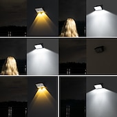 abordables Appliques d'extérieur-Applique murale solaire intelligente d'extérieur avec détecteur de mouvement, étanche IP65, 22 LED, 4 modes d'éclairage, lampe décorative pour jardin, cour, clôture, mur, villa, porche