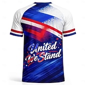  Unisex Fußballtrikot Geometrisch USA Pullover-Oberteile Sport-T-Shirt Sommer Farbblock Kurzarm UPF 50 Schnelltrocknend Feuchtigkeitsableitend Atmungsaktiv Turnier Fußball Leger Laufen Joggen Training