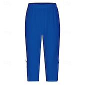 olcso Sima leggings-Női Capri nadrágok Pamutszövet nadrág Leggingek Szabadság Utcai sikk Alkalmi Borjú-hossz Közepes csípő Sima Csipke Rugalmas derék Mokaszinok Légáteresztő Nyúlós Napi Szabadtéri Utcai öltözék Fekete