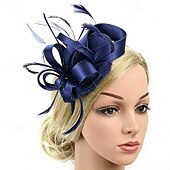 voordelige Fascinators-fascinators Stof Bruiloft Verjaardag Elegant Vintage leuke Style Met Veer Linten Helm Hoofddeksels