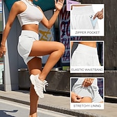 cheap Athletic Shorts-Women's Athletic Shorts Shorts Summer Shorts Beach Shorts Vacation Fashion Casual Daily Short High Waist Elastic Waistband Asymmetric Zipper Pocket Comfort Quick Dry Soft Micro-elastic Streetwear