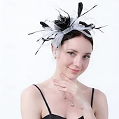 economico Fascinatori-Fascinator Rete Matrimonio Compleanno Elegante Vintage Carino Con Piuma Tulle Copricapo Copricapo