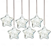 cheap Wall Sculptures-1/6Pcs Rainbow Pentagram Star Crystal Suncatcher  Prism Pendant Crafts for Home Office Garden Decoration Rainbow Maker Window Pendant