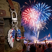 olcso Az Egyesült Államok 250. évfordulója-8 darabos, az USA függetlenségének napjára emlékeztető piros, fehér, kék zászlós ötvözetből készült kulcstartó, hazafias szárnyas táska medál, amerikai zászlós kulcstartó kiegészítő, 250. évfordulós