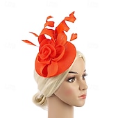 cheap Fascinators-Fascinators Flax Wedding Birthday Elegant Vintage Cute With Floral Headpiece Headwear