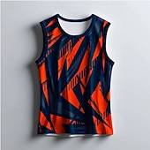 billige Løpe T-skjorter og tanktopper-Herre Grafisk Geometrisk Treningstank topp Singlet til jogging Gymtopp Sommer Ermeløs Hurtigtørkende Myk Pustende Treningsøkt Løp Vandring Jogge Gul Rød Blå Sports Sportsklær