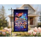 olcso 250. évforduló-Az USA 250. évfordulóját ünneplő kerti zászló sassal, Szabadság-szoborral és tűzijátékkal, tökéletes kültéri kiállításra