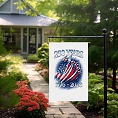  2 τεμάχια σημαία διπλής όψης για την 250ή επέτειο των ΗΠΑ, εξωτερική πατριωτική σημαία κήπου με άγαλμα της ελευθερίας, διακοσμήσεις 4ης Ιουλίου για τον εορτασμό της 250ης επετείου των ΗΠΑ, εμπορεύματα των ΗΠΑ 250, αναμνηστικά 1776-2026