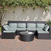 billige Utemøbelputer deksel-8 stk. stretchputetrekk til terrasse, vanntette sofatrekk til utskifting, utendørs sofa &amp;sofatrekk, putetrekk til utemøbler, vaskbar gjenbrukbar møbelbeskytter