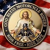 Недорогие 250-летие США-Монета с надписью «Бог благословит мотоциклистов» – коллекционный предмет, символизирующий веру, свободу и братство, вдохновляющая монета «Езди свободно, езди безопасно», памятный подарок для байкера.