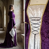 economico Vestito-Abito Medievale Rinascimento Lunghezza alla caviglia Vestito Manica del polsino svasato Strega Vichingo Abiti reali Costume Per donna Celtico Reale Halloween Carnevale Performance LARP Fiera