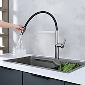 お買い得  キッチン用水栓金具-水栓 - シングルハンドルつの穴 電気メッキ その他 現代コンテンポラリー Kitchen Taps