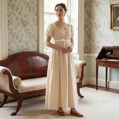 cheap Dresses-Retro Vintage Victorian Medieval Dress Ball Gown Regency Inspired Dress Princess Fancy Dress Women's Royal Masquerade Dailywear Adults Dress