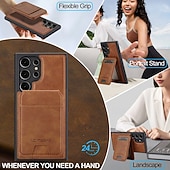 preiswerte 2026 Samsung Galaxy S26 Serie-Handy Hülle Handyhüllen Für Samsung Galaxy S26 S26 Plus S26 Ultra Rückseite Magnetische Adsorption Brieftaschenhülle Mit Ständer Abnehmbar Unterstützt kabelloses Laden Retro PU-Leder