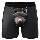  Per uomo Animale Neo Boxer elasticizzati Costume nuoto a pantaloncino Pantaloncini da bagno boxer Divertente Casuale Casa Vacanza al Mare Fascia Elastica Traspirante Biancheria intima traspirante