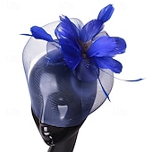 economico Fascinatori-Fascinator Poliestere Matrimonio Compleanno Elegante Vintage Carino Con Piuma Tulle Copricapo Copricapo