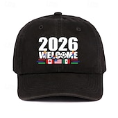 お買い得  ワールドサッカーの試合2026-サッカーワールドカップ メキシコ アメリカ カナダ 2026 ベースボールキャップ、サッカーグラフィックレタープリントハット（男女兼用）、調節可能なアウトドアスポーツキャップ、カジュアルサンハット