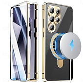 abordables 2026 Samsung Galaxy S26 Serie-teléfono Funda Para Samsung galaxia S26 Ultra S25 Ultra Estuche delgado Desmontable y protector de pantalla Soporte para Anillo Aleación de aluminio