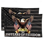 abordables 250º Aniversario-Bandera conmemorativa del 250.º aniversario de Estados Unidos (2 unidades, 1776-2026), ideal para exteriores, ideal para decoración de jardín, patio o casa.