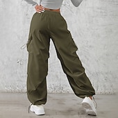 economico pantaloni cargo da donna-Per donna Pantaloni Cargo Pantaloni Pantaloni da Lavoro Pantaloni Estivi Vacanza Moda Casual Quotidiano Lunghezza intera Misura del girovita medio Semplice Coulisse Tasca Elastico in vita Comodit