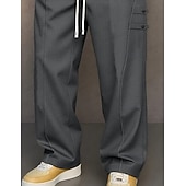 ieftine pantaloni casual-Bărbați Pantaloni Pantaloni casual Cordon Buzunar Simplu Confort Respirabil Lungime totală Casual Zilnic Casă Vacanță Modă Cămilă Gri Inelastic