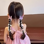 baratos Evento e suprimentos de festa-Conjunto de 4 tiaras de laço em tule para meninas – design floral delicado com miçangas, tiaras de plástico resistentes, perfeitas para uso diário, festas de aniversário, todas as estações, escola,