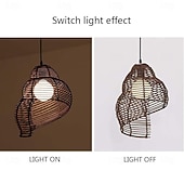 economico Modello a lanterna-25 cm Design di Lanterna a Sospensione Lampada a sospensione Rattan Finiture Verniciate Moderno 110-120V 220-240V