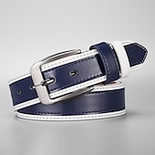 abordables Cinturones de hombre-Hombre Cinturón Hebilla de pasador Hebilla automática Cromo PU Ropa de calle Moderno Casual Ocio Bloque de color Azul Marino Marrón Diario Negocio Formal Cinturón de Cintura