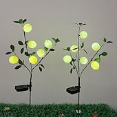 levne Světla cesty &amp; lucerny-Venkovní solární zahradní světla, 1 balení solárních světel na květiny s realistickým citronem, vodotěsná LED solární světla, venkovní krajinářské osvětlení na dvůr, zahradu, trávník, cestu, dekorace