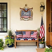 levne 250. výročí USA-Dřevěná cedule k 250. výročí Spojených států, vlastenecká dekorace na zavěšení dveří ke Dni nezávislosti, nástěnná plaketa s americkou vlajkou na farmě, dekorace na verandu domu ke Dni nezávislosti 4.