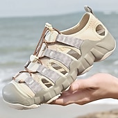 ieftine Sandale casual-Sandale de drumeție albastre pentru bărbați, cu model camuflaj, cu baretă de închidere rapidă, rezistente și confortabile, perfecte pentru sporturi în aer liber și excursii de aventură